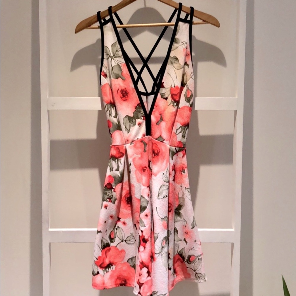 Floral neon vintage dress